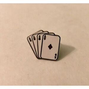 Vintage Mafco Aces Lapel  Pin Enamel Poker Cards Gambling